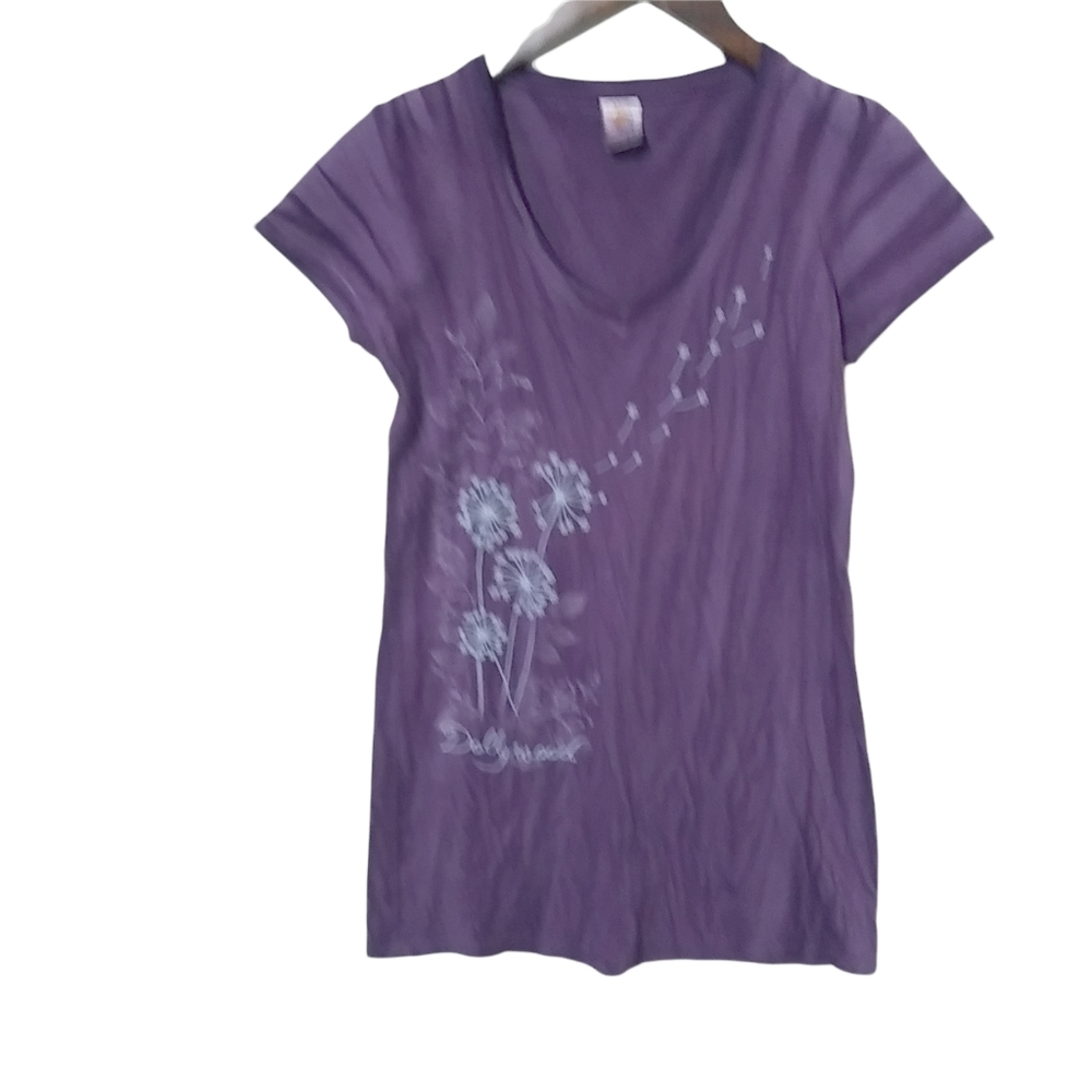 Dollywood M Purple Blue Floral T Top